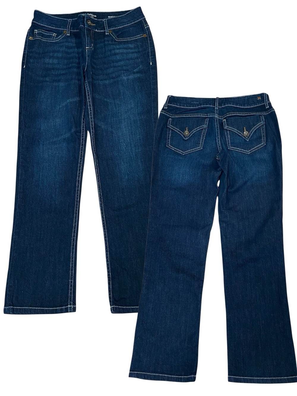 Simply Vera Wang ( 28x25) Straight Denim Blue Jeans - Women’s 2